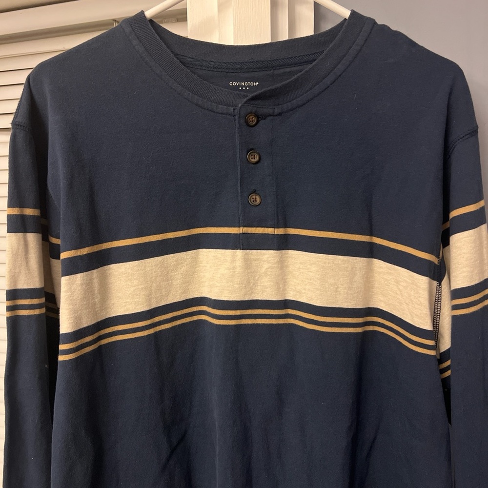 COVINGTON LONG SLEEVE HENLEY 1/4 Button Size XL
